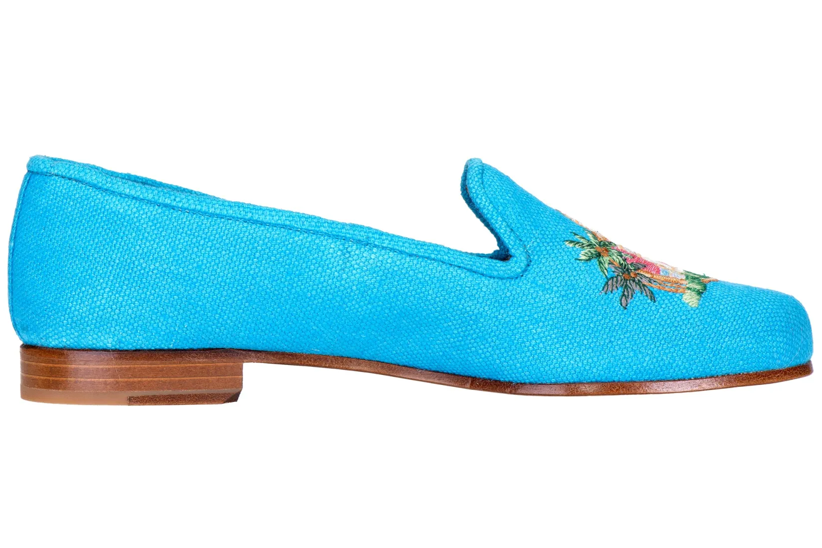 Women Stubbs & Wootton PB Clocktower Turquoise Linen (Women)