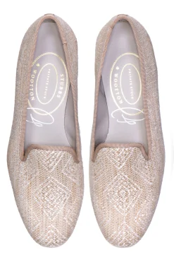 Women Stubbs & Wootton Perinne Beige Slipper (Women)