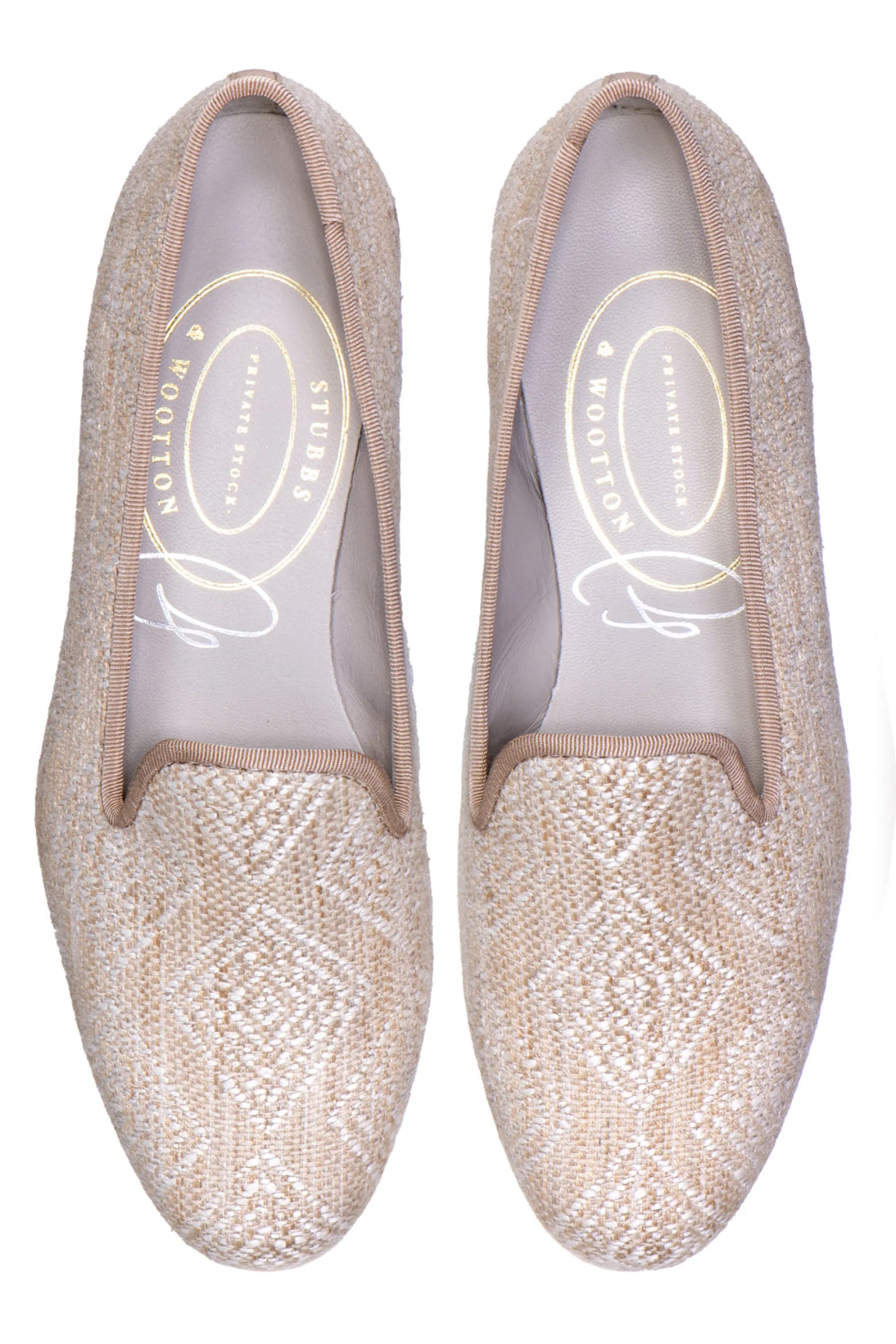 Women Stubbs & Wootton Perinne Beige Slipper (Women)