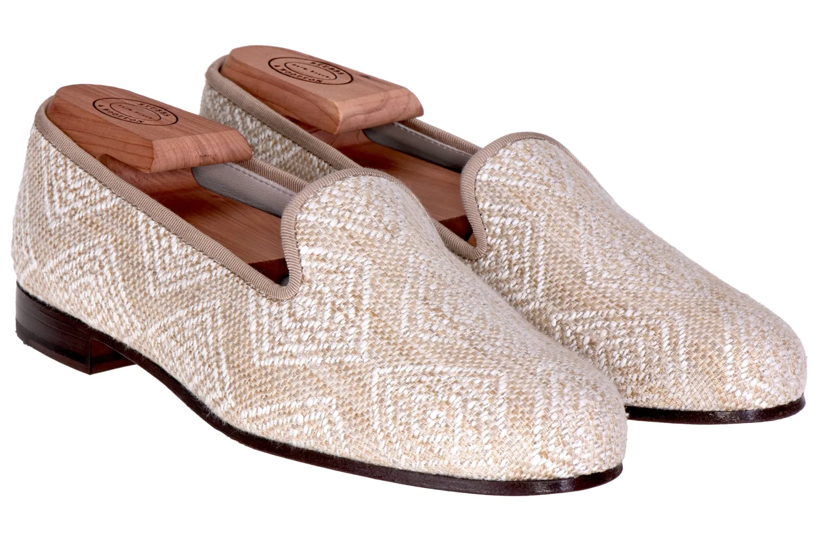 Women Stubbs & Wootton Perinne Beige Slipper (Women)
