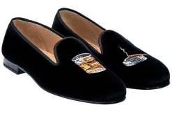 Stubbs & Wootton Scotch Velvet Slipper (Wide)