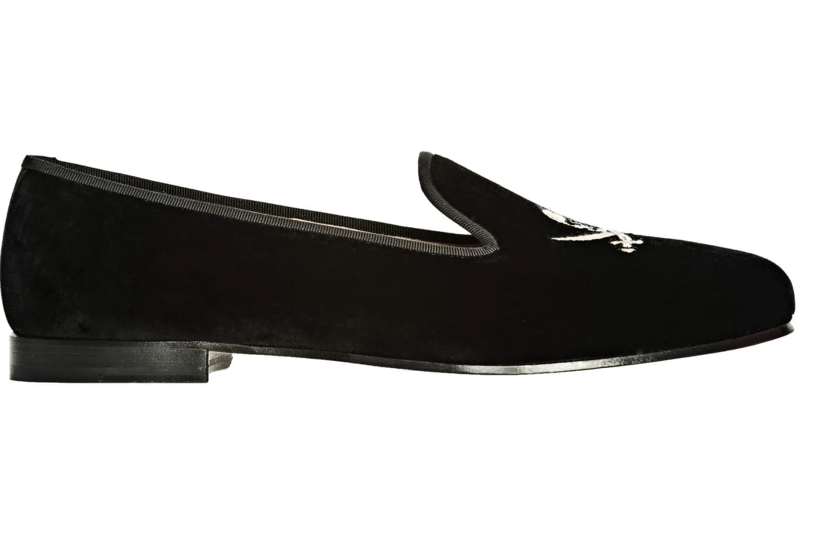 Stubbs & Wootton Skull Velvet Slipper (Men)