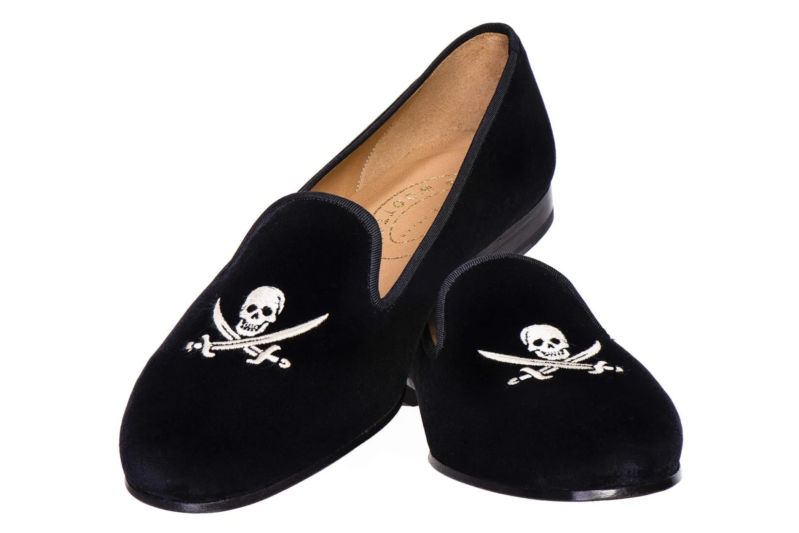 Women Stubbs & Wootton Skull Velvet Slipper (Women)