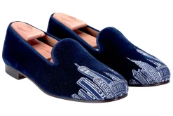 Women Stubbs & Wootton Skyline Velvet Slipper (Women)