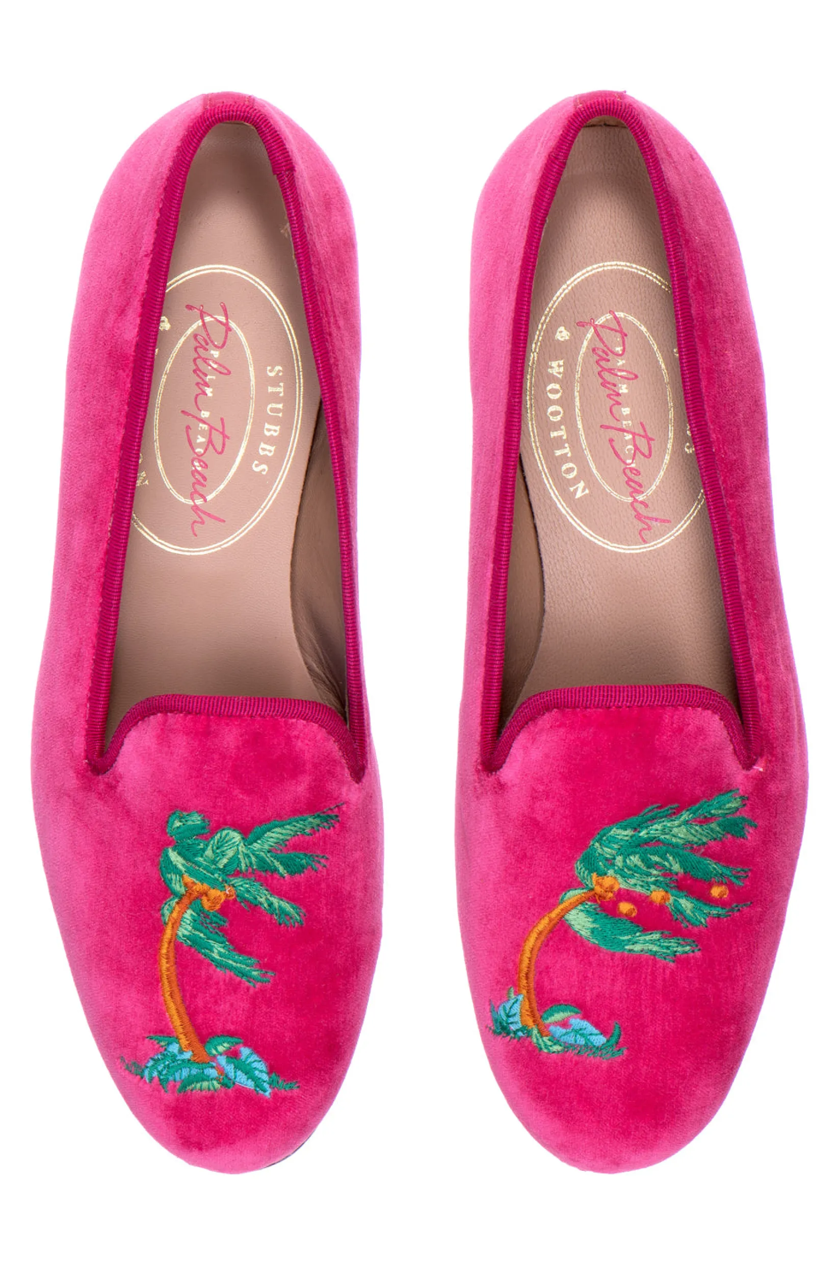 Women Stubbs & Wootton Storm Magenta Velvet Slipper (Women)