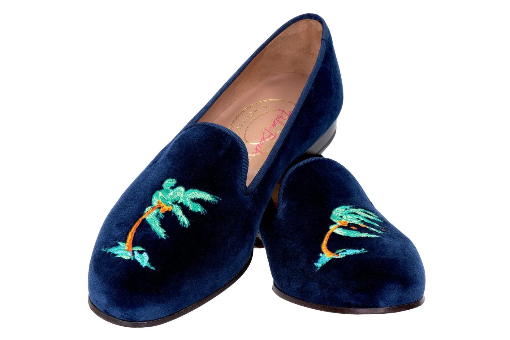 Women Stubbs & Wootton Storm Navy Velvet Slipper (Women)