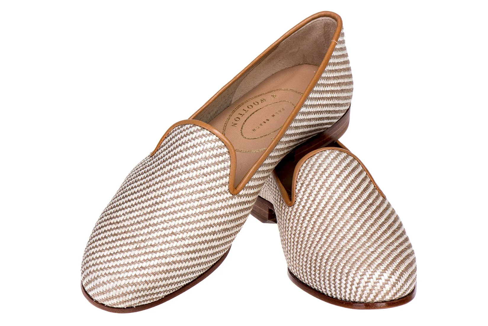 Women Stubbs & Wootton Straw Raffia Slipper (Women)