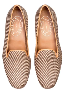 Stubbs & Wootton Straw Raffia Slipper (Wide)