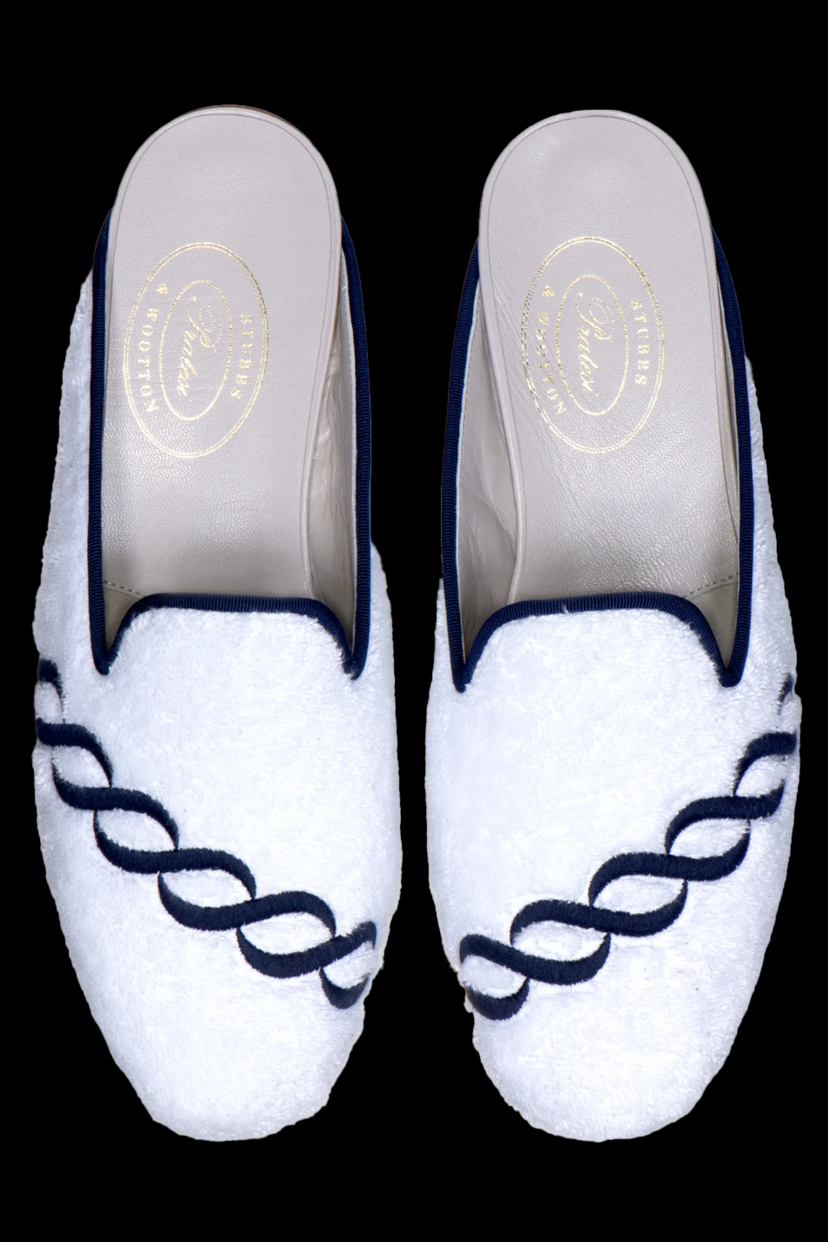Stubbs & Wootton Treccia Navy Cloth Mule (Men)