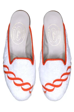 Stubbs & Wootton Treccia Orange Cloth Mule (Men)