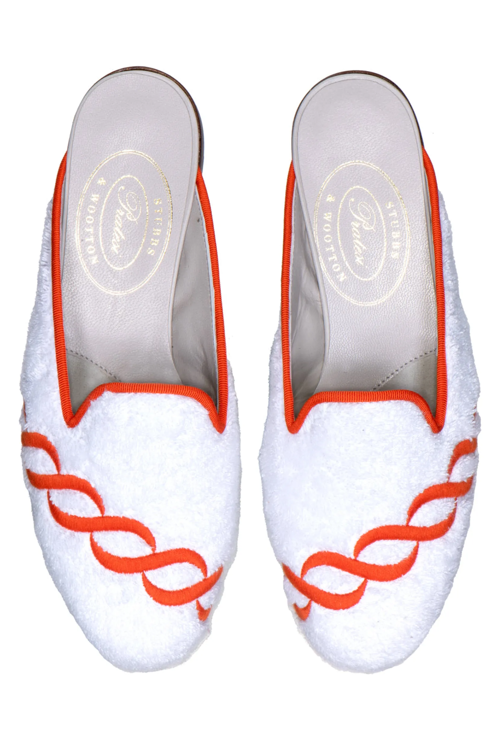 Stubbs & Wootton Treccia Orange Cloth Mule (Men)
