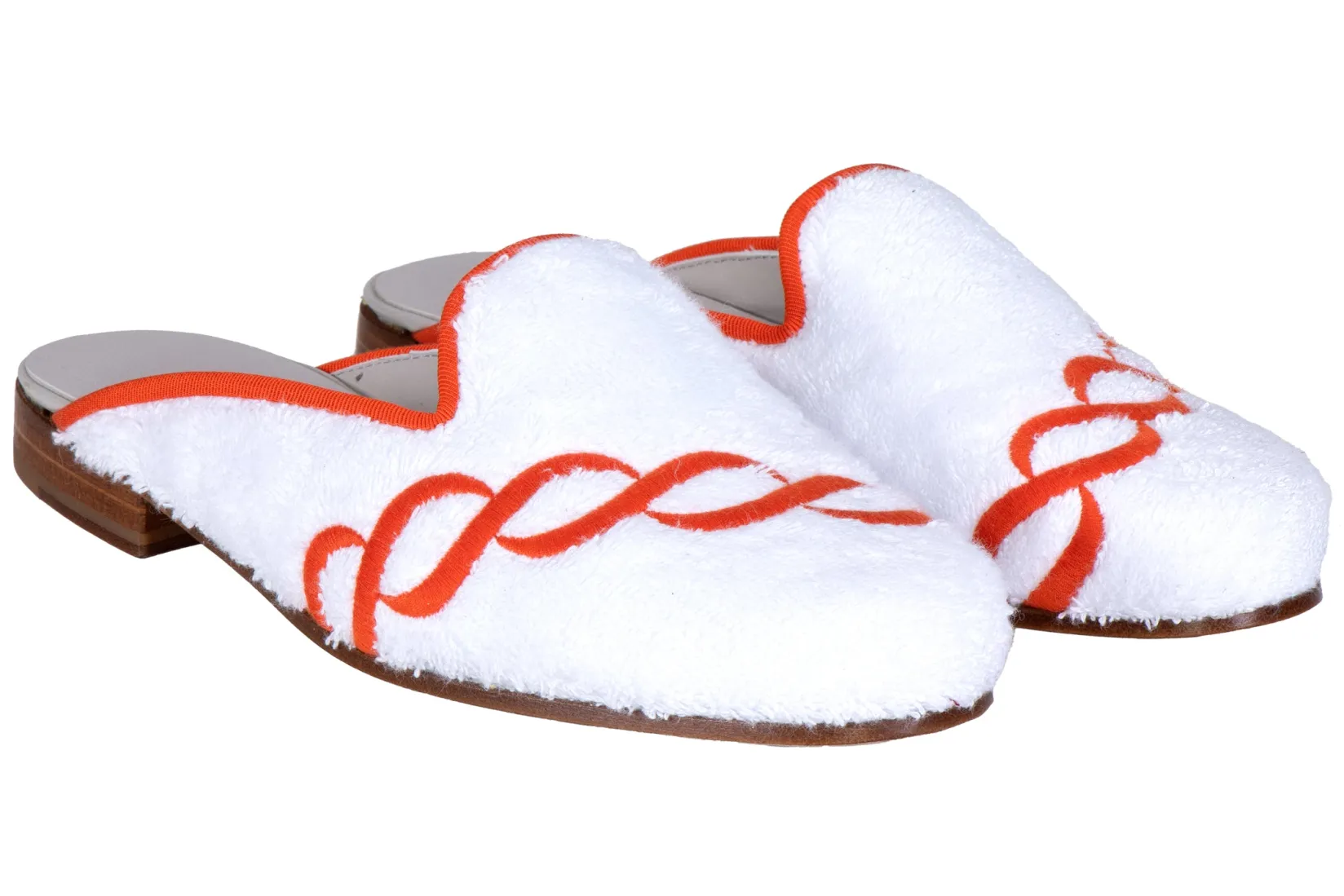 Stubbs & Wootton Treccia Orange Cloth Mule (Men)