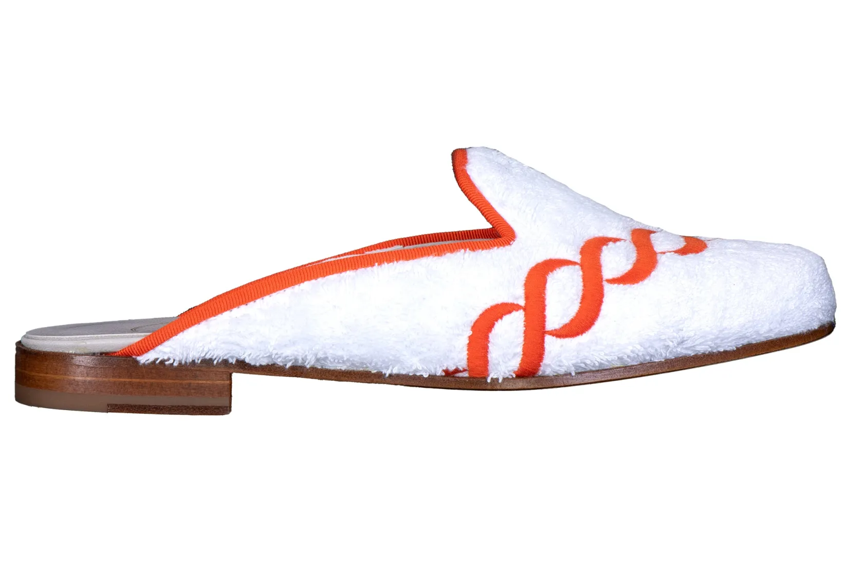 Stubbs & Wootton Treccia Orange Cloth Mule (Men)