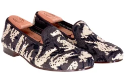 Women Stubbs & Wootton Wetlands Noir Needlepoint Slipper (Women)