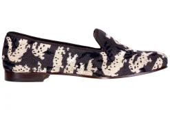 Stubbs & Wootton Wetlands Noir Needlepoint Slipper (Men)
