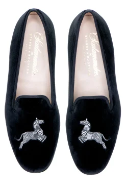 Stubbs & Wootton Zebra Velvet Slipper (Men)