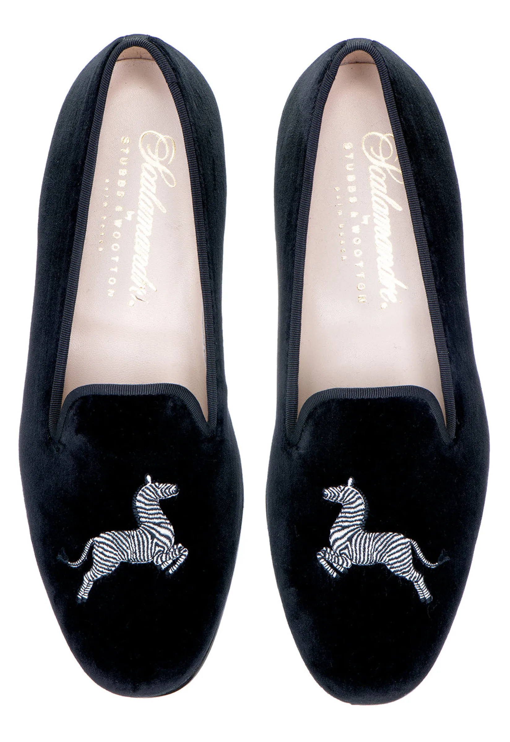 Stubbs & Wootton Zebra Velvet Slipper (Men)