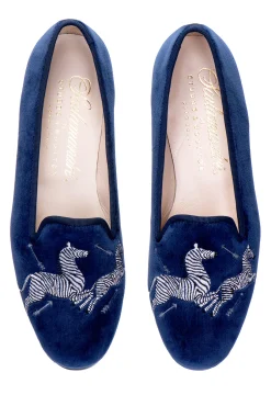 Women Stubbs & Wootton Zebras Velvet Slipper (Women)