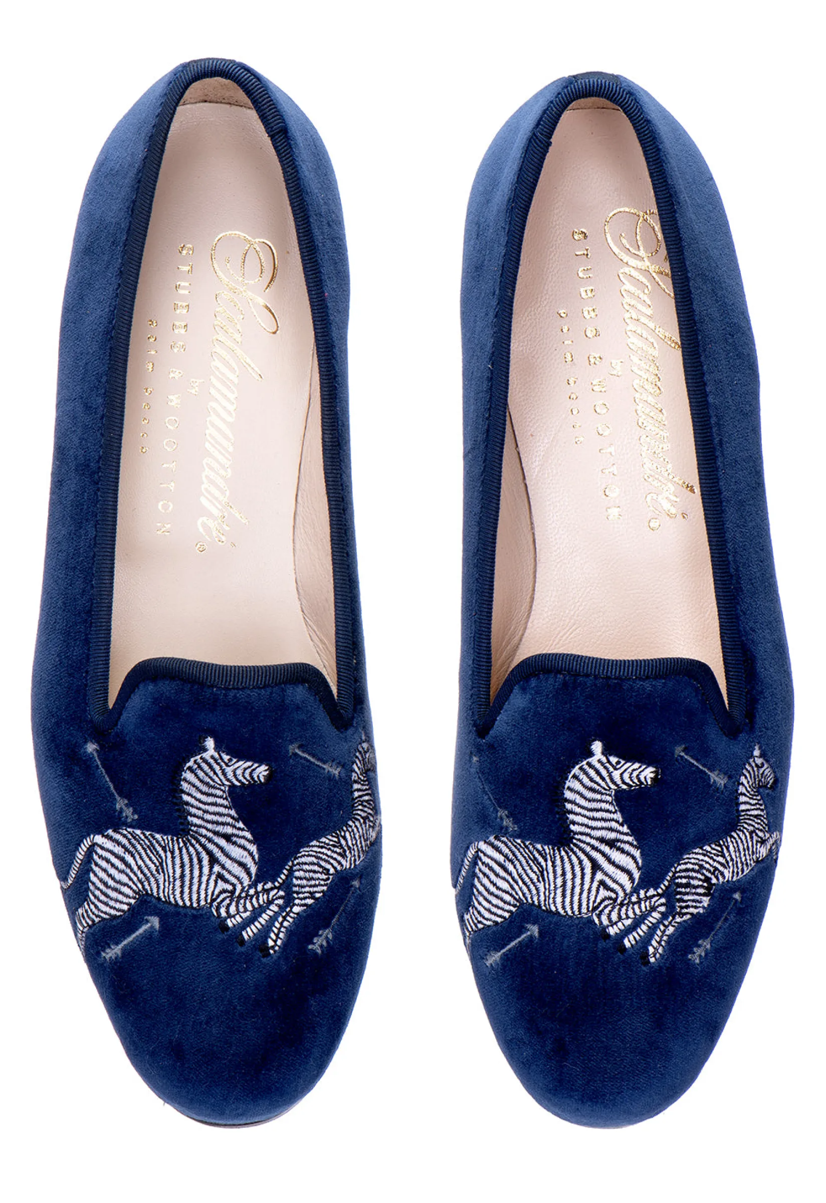 Women Stubbs & Wootton Zebras Velvet Slipper (Women)