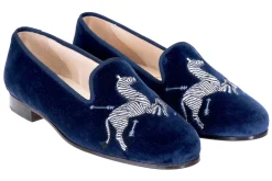 Women Stubbs & Wootton Zebras Velvet Slipper (Women)