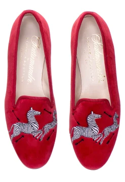 Women Stubbs & Wootton Zebras Velvet Slipper (Women)