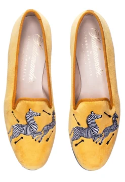 Women Stubbs & Wootton Zebras Velvet Slipper (Women)